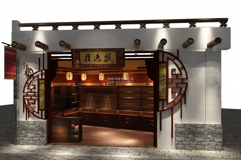 成都古玩店鋪門(mén)頭怎樣裝修設(shè)計(jì)才好？