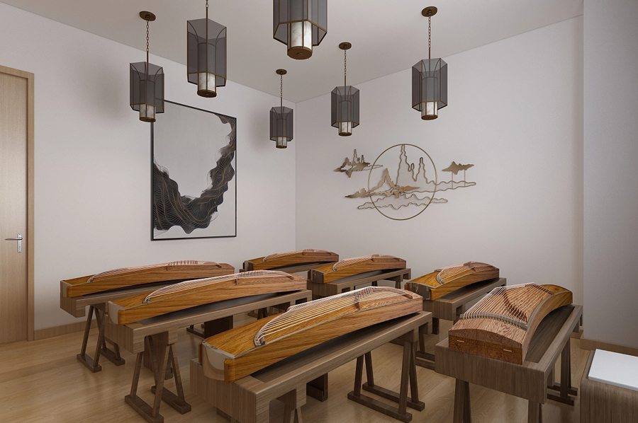 「培訓(xùn)機構(gòu)裝修」成人樂器中心裝修效果圖